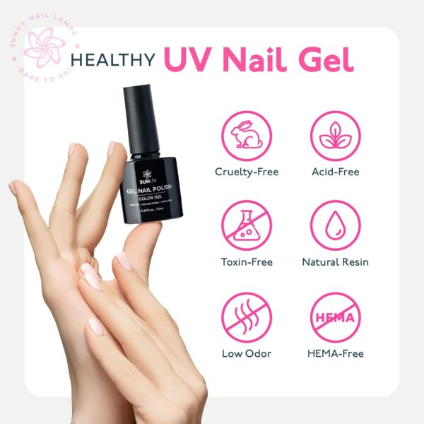 SUNUV Gel Nail Polish Kit with UV Light for Nails SUN2C 48W, 16 Colors Gel Polish Sets - Image 5