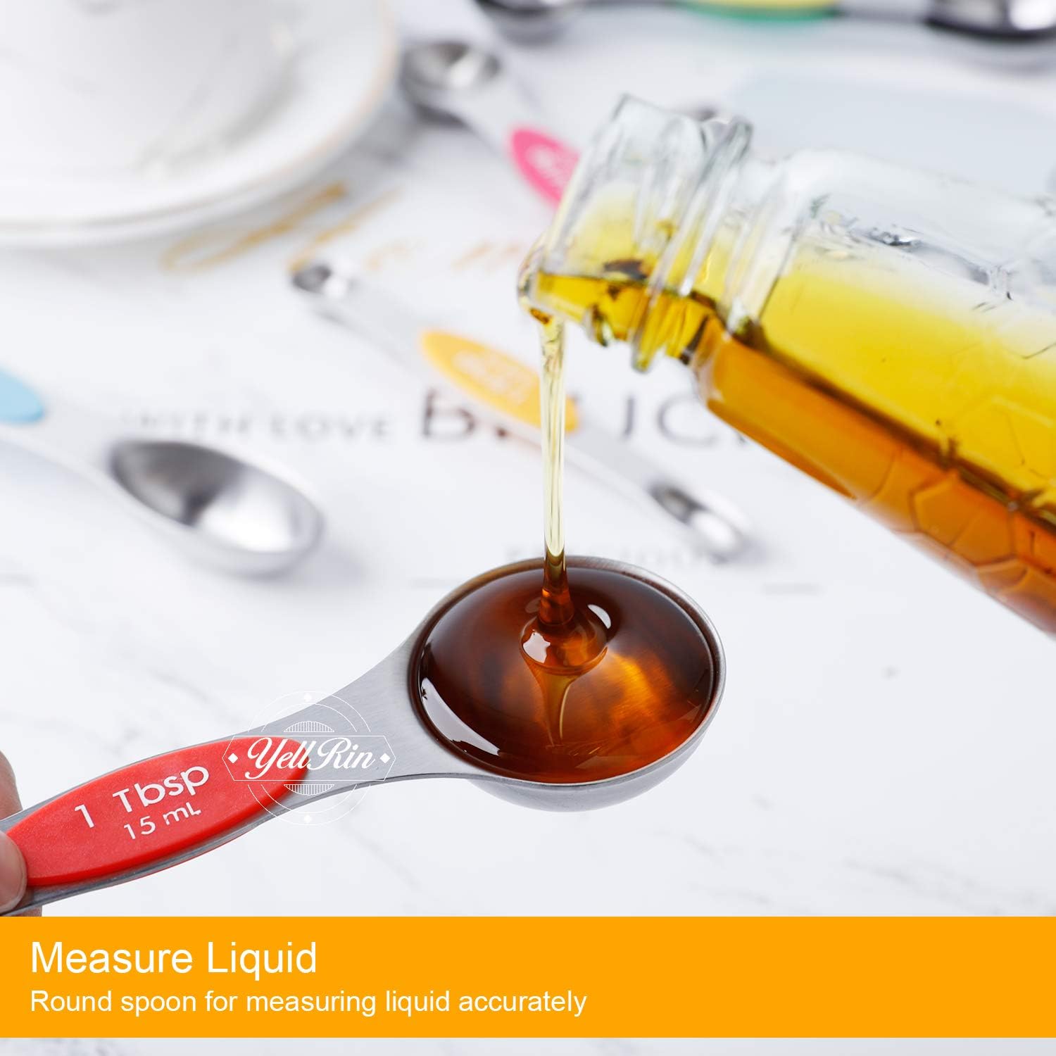 Magnetic Measuring Spoons Set of 8 Stainless Steel Dual Sided Stackable Measuring S - Image 5
