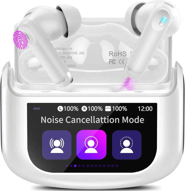 Wireless Earbuds, Bluetooth 5.4 Headphones with Multifunctional Touch Screen