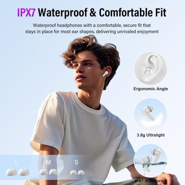 Wireless Earbuds, Bluetooth 5.4 Headphones with Multifunctional Touch Screen - Image 2