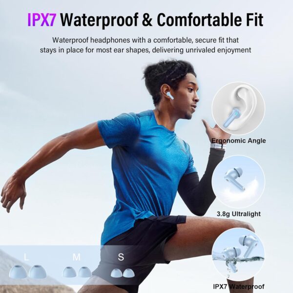 Wireless Earbuds, Bluetooth 5.4 Headphones with Multifunctional Touch Screen - Image 7