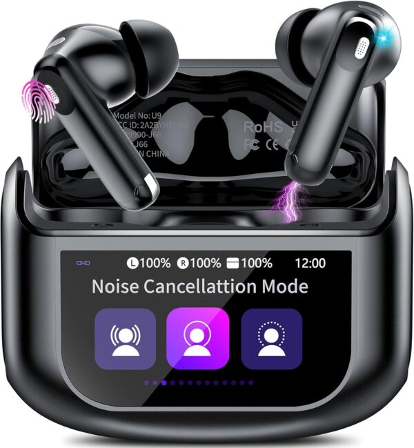 Wireless Earbuds, Bluetooth 5.4 Headphones with Multifunctional Touch Screen