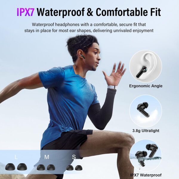 Wireless Earbuds, Bluetooth 5.4 Headphones with Multifunctional Touch Screen - Image 2