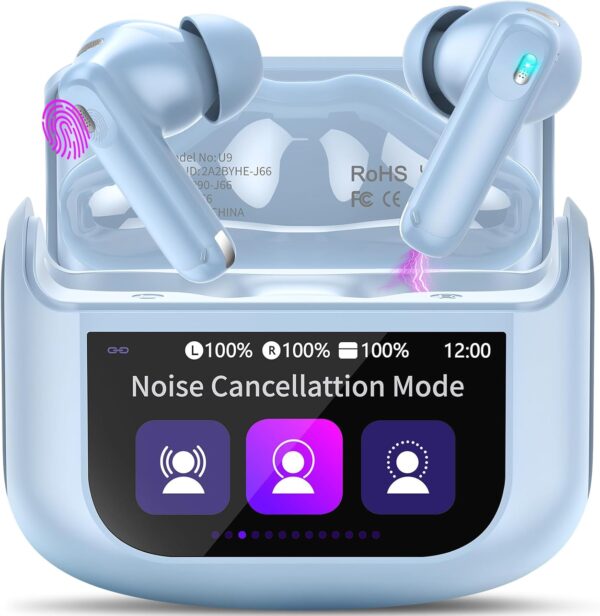 Wireless Earbuds, Bluetooth 5.4 Headphones with Multifunctional Touch Screen