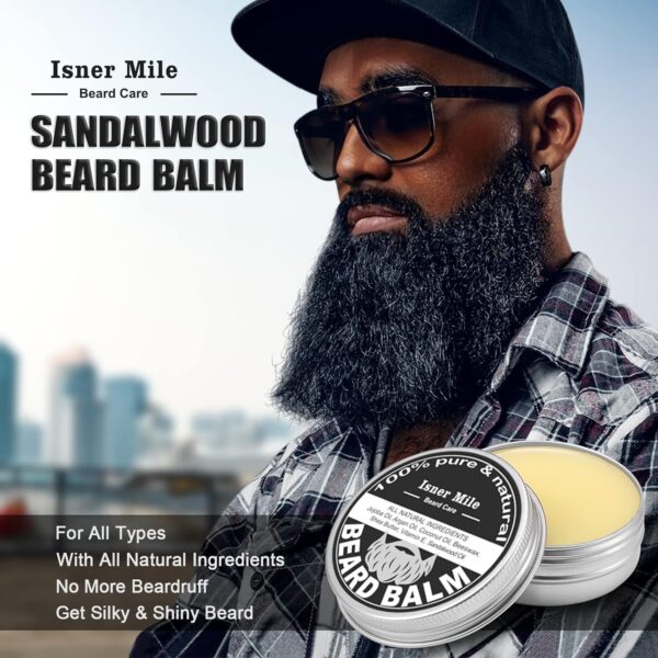 Isner Mile Beard Kit for Men, Grooming & Trimming Set with Beard Wash Shampoo - Image 2