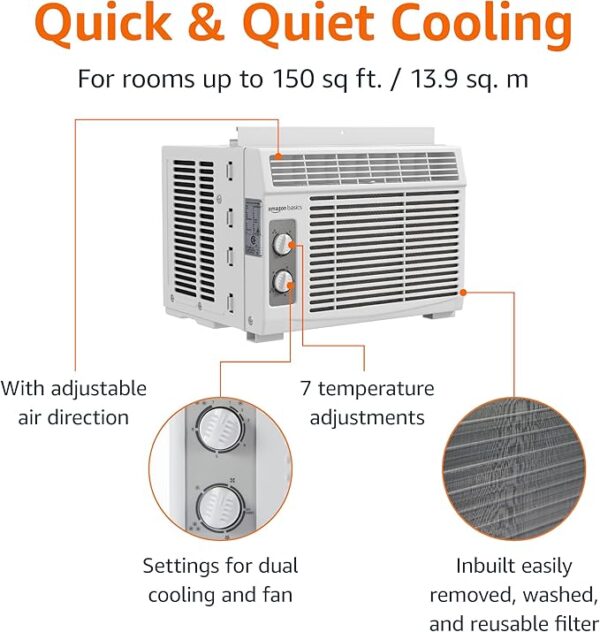 Amazon Basics 5000-BTU Small Window Air Conditioner - Image 4