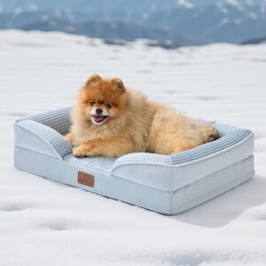 Bedsure Small Cooling Dog Bed - Washable Orthopedic Dog Sofa Beds for Small Dogs